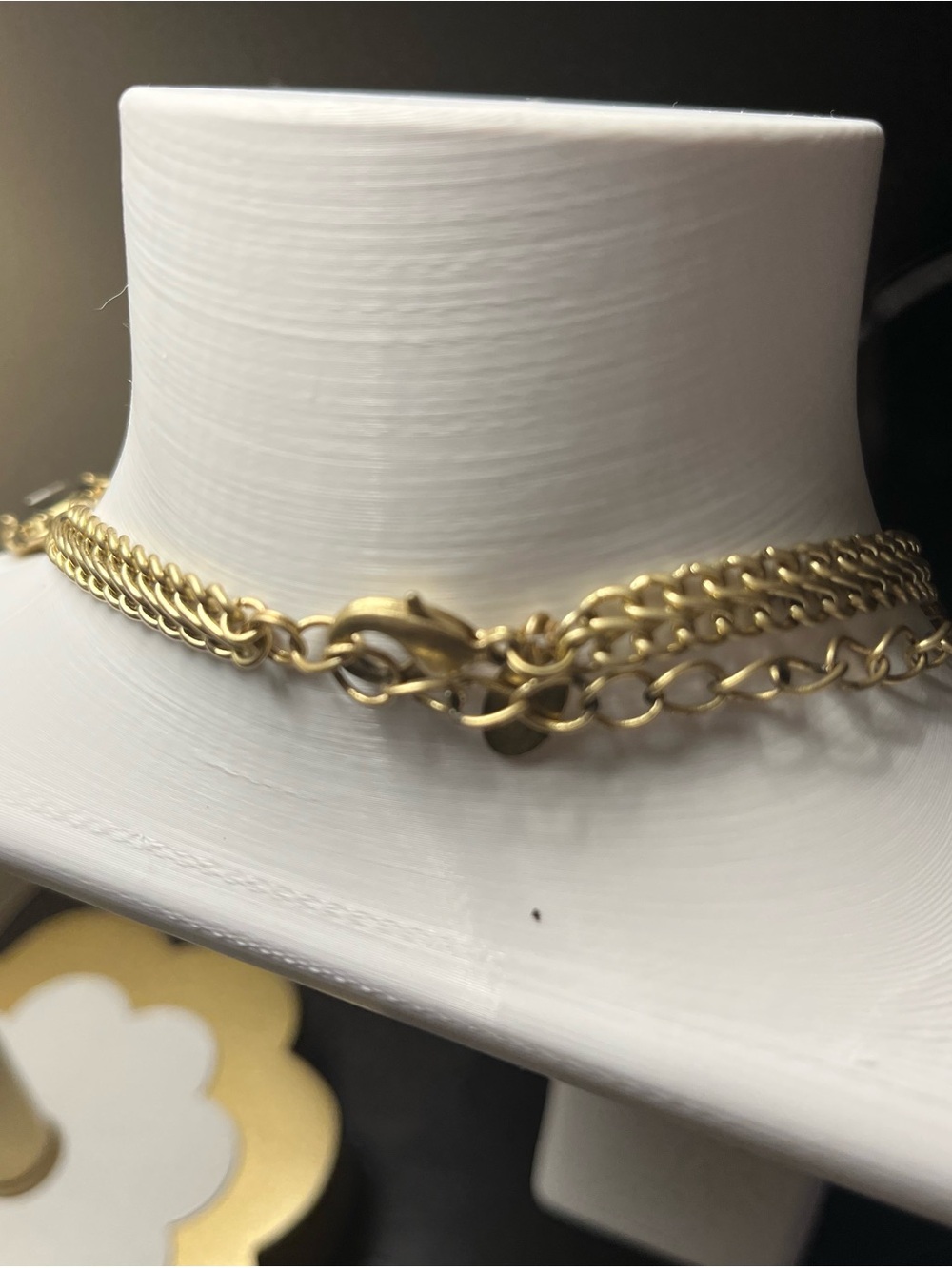 Lia Sophia Necklace Faceted Smoky Crystal Matte Gold Tone Chain like new - Picture 7 of 8